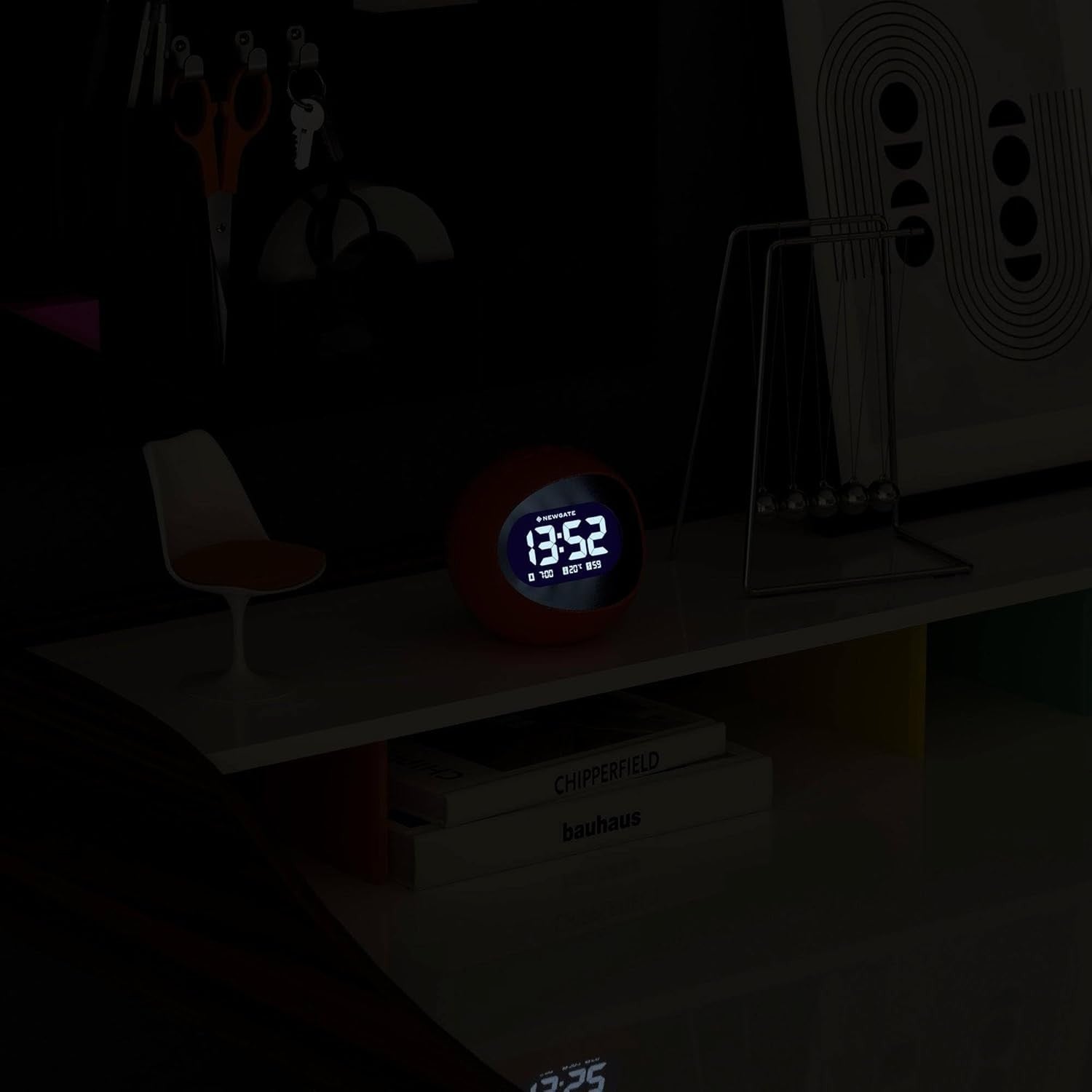 Retro Digital Alarm Clock LED Display Round Bedside Desk Clock