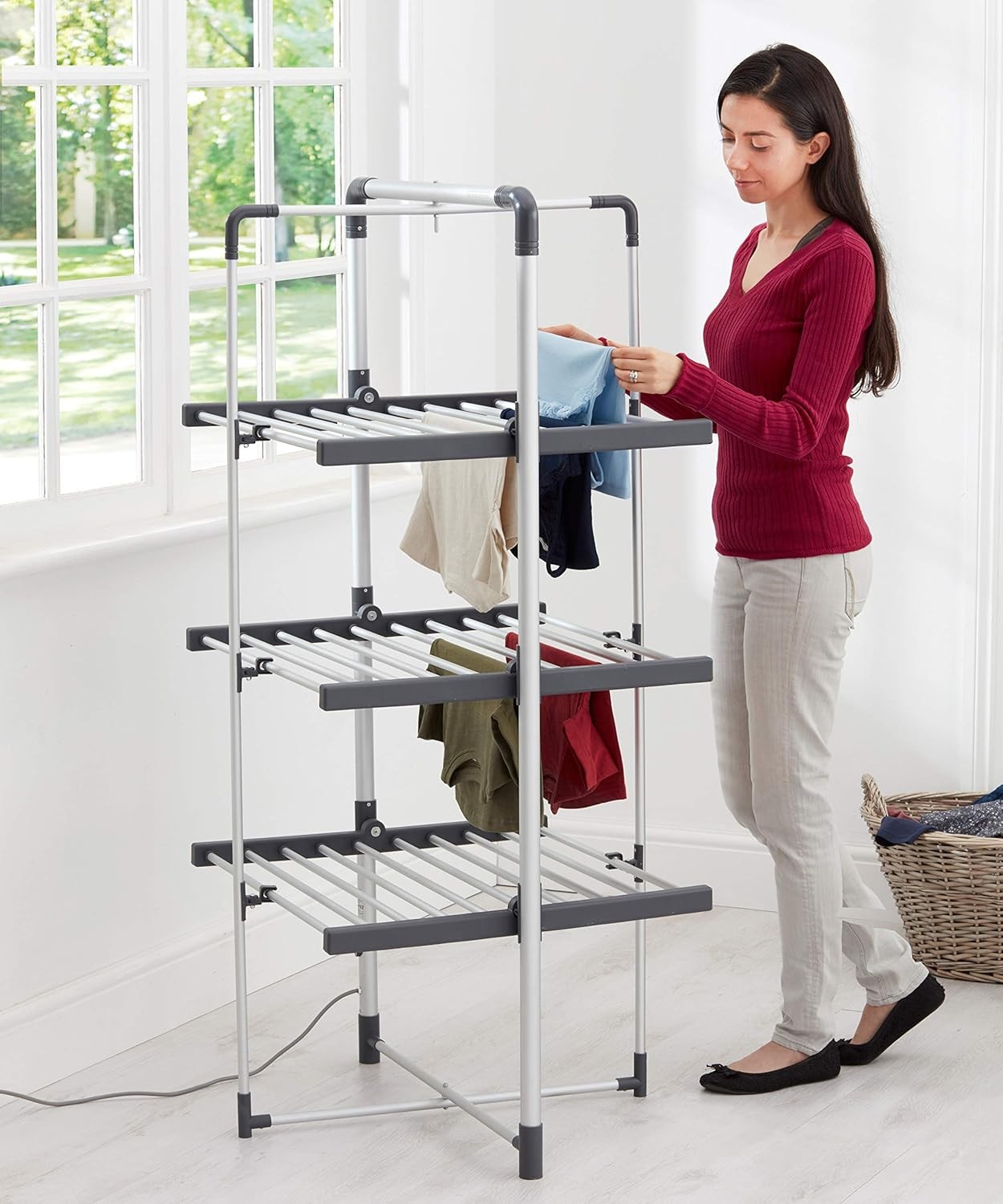 3 Tier Heated Clothes Airer Indoor Electric Drying Rack Energy