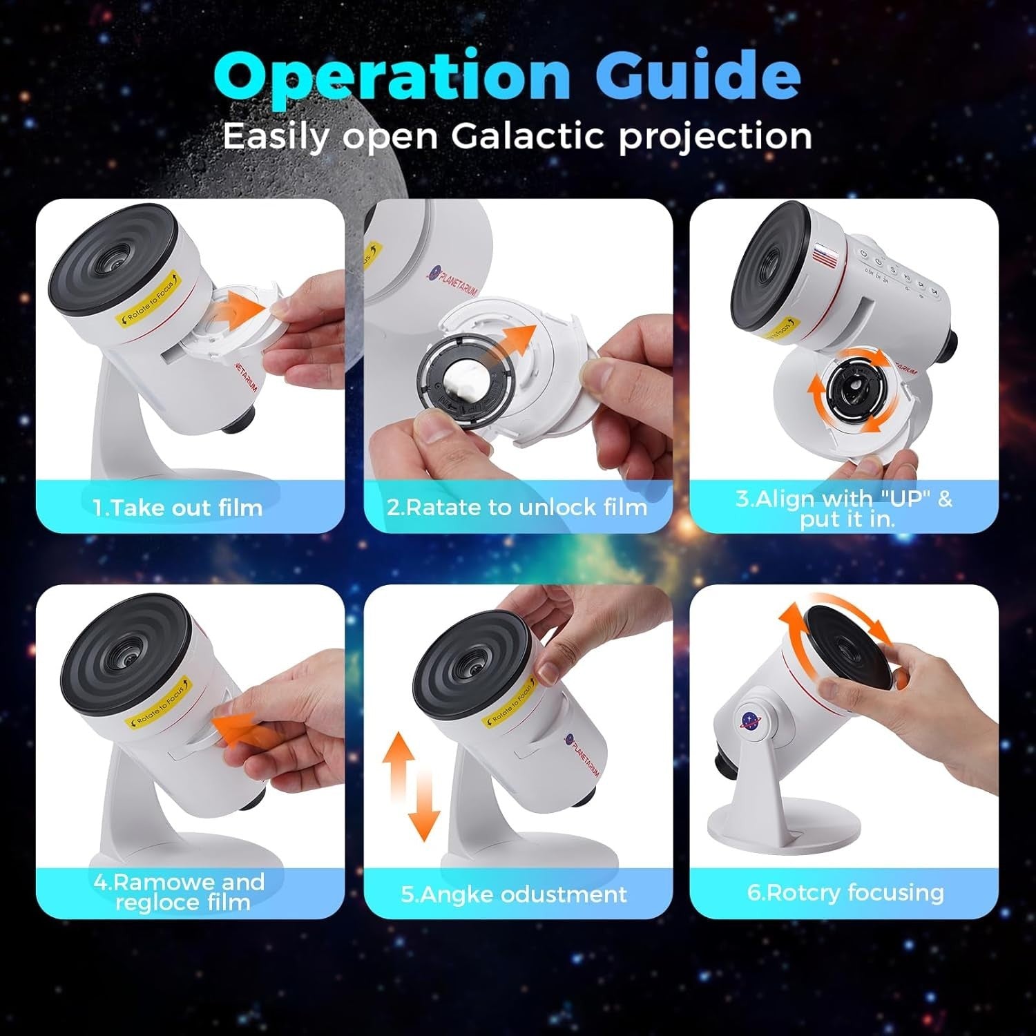 Galaxy Star Projector with White Noise 28 Sounds 10 Sky Scenes Sleep Light