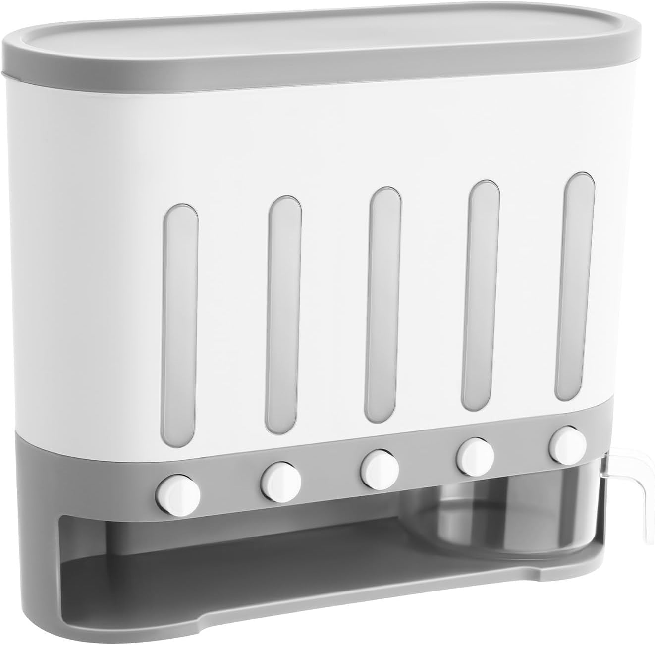 5 Compartment Wall Mounted Cereal Dispenser 40cm