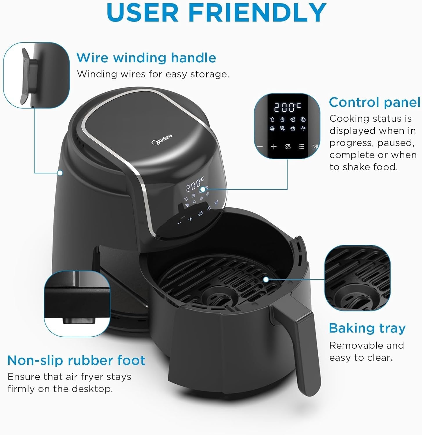 4L Digital Air Fryer | 1500W Oil-Free Cooking | 8 Presets | X-Express 3D Heating
