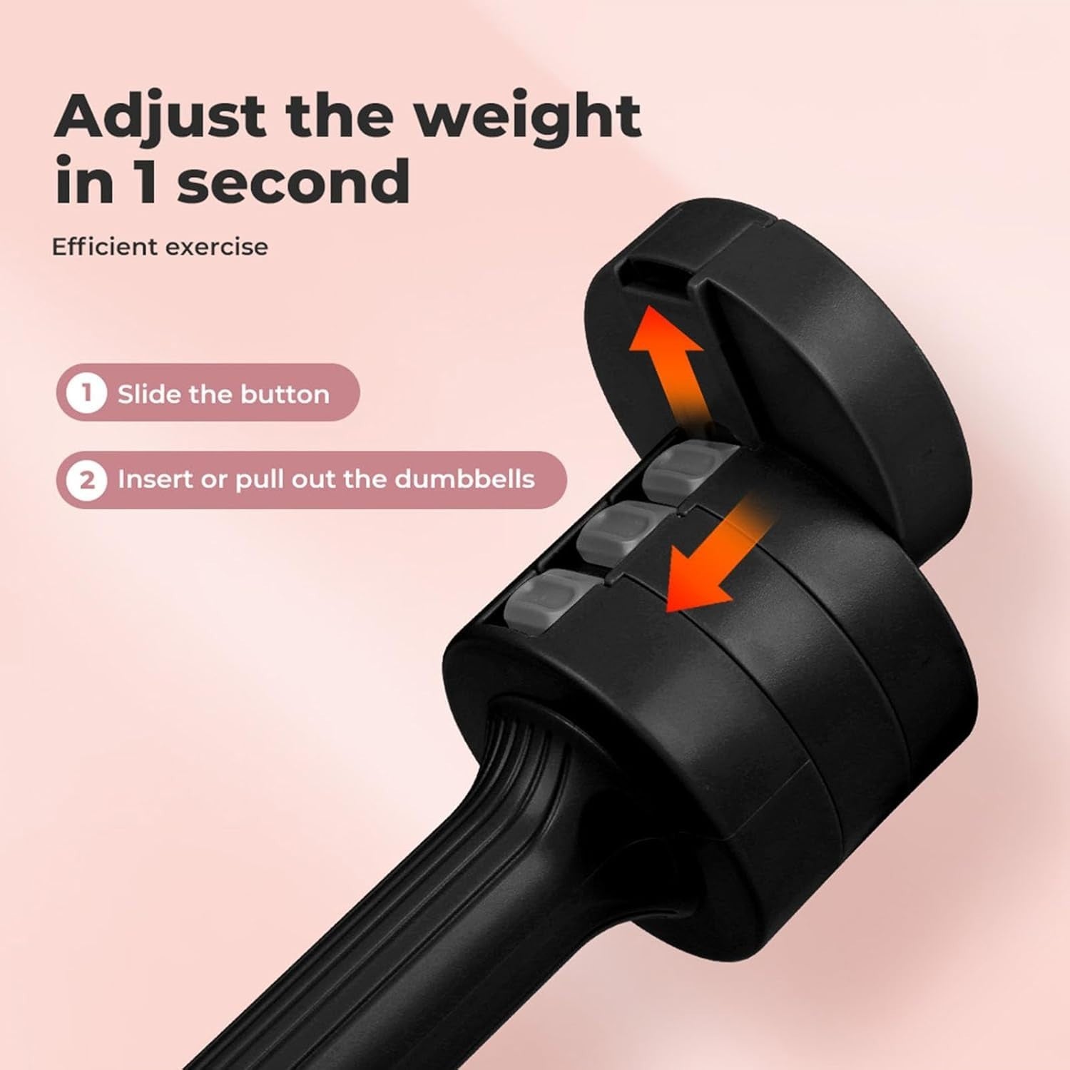 5kg Quick Adjust Dumbbells Pair Non Slip Hand Weights Home Workout