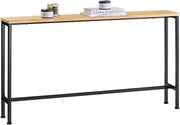 Slim Console Table 120x20x65cm Adjustable Feet MDF Wood Metal Frame