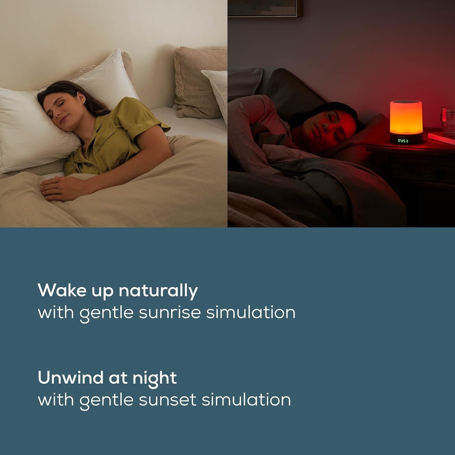 White Wake Up Light Alarm Clock Daylight Lamp FM Radio Bluetooth LED