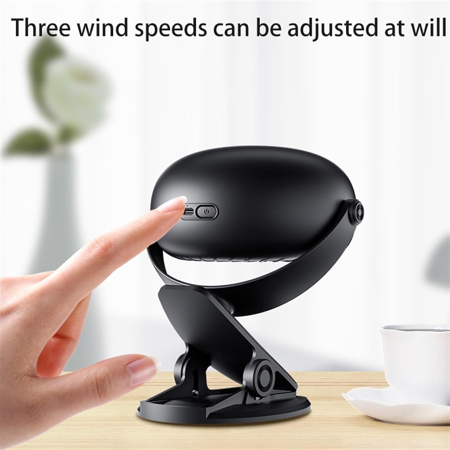 Wall-Mounted Clip Fan 3-Speed USB Rechargeable Quiet Desk Fan – Compact Cooling