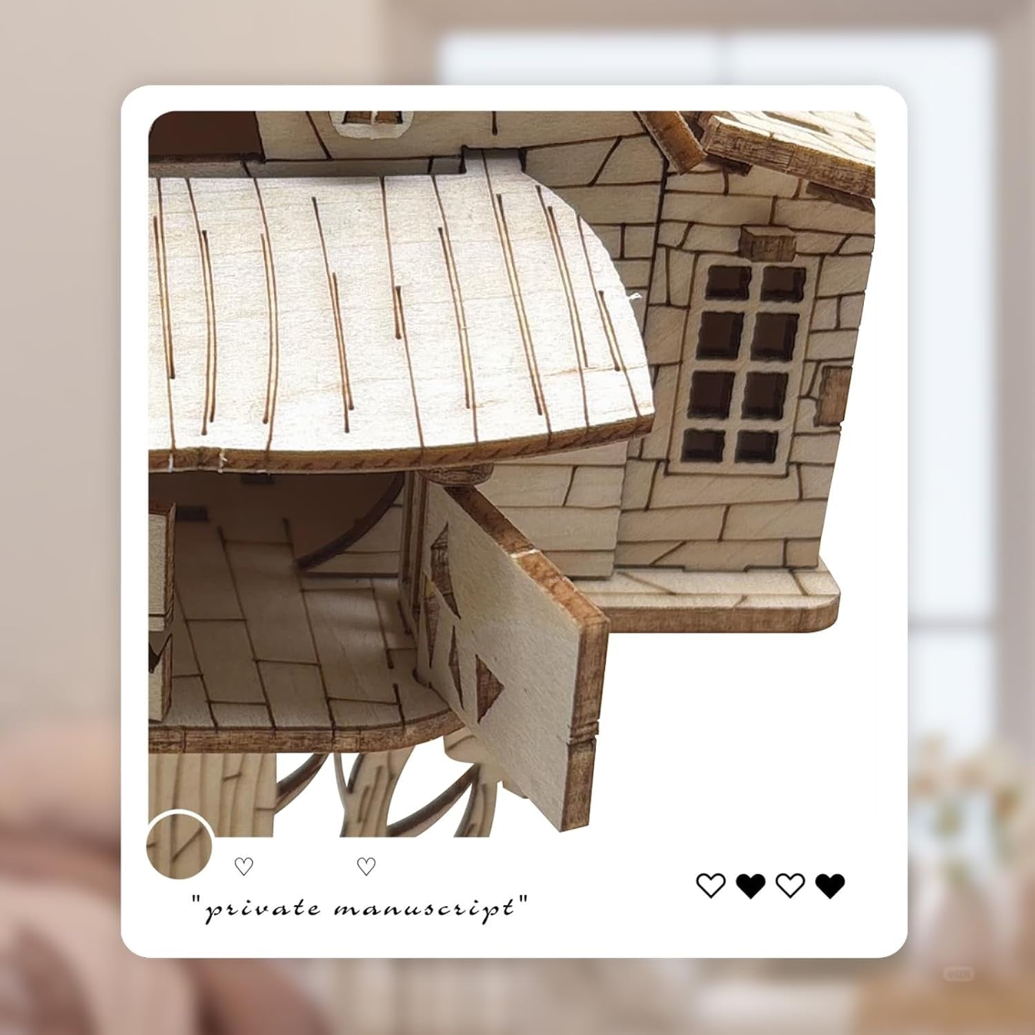 3D Wooden Tree House Puzzle Kit DIY Mechanical Craft Model Gift for Adults
