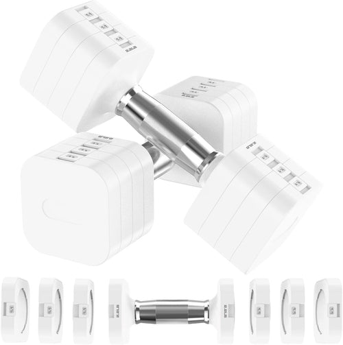 22LB Adjustable Dumbbells Pair 4-Level Double Lock Anti-Roll Home Gym