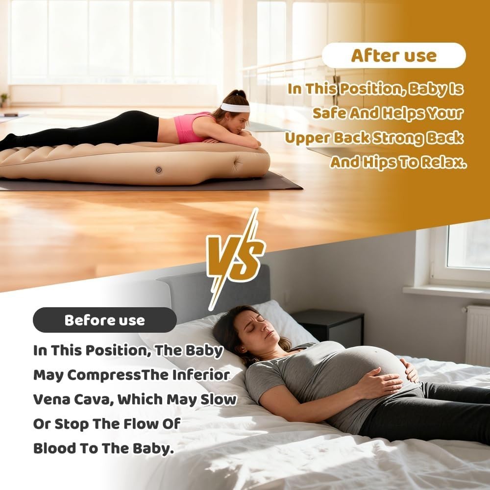 Inflatable Pregnancy Pillow With Pump 32x32 Maternity Belly Support