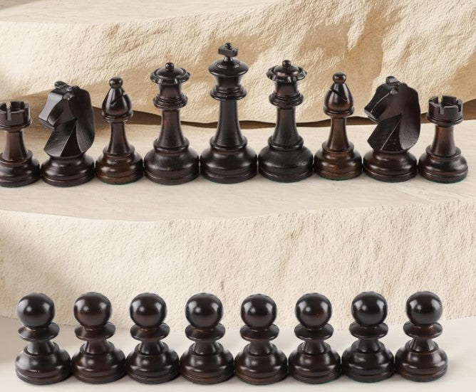 Luxury Wooden Chess Pieces Set 9.5cm King – Staunton Design + Storage Bags