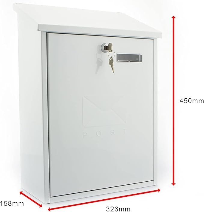 Lockable Wall Mounted Post Box – Weatherproof Steel Mailbox, Large Capacity