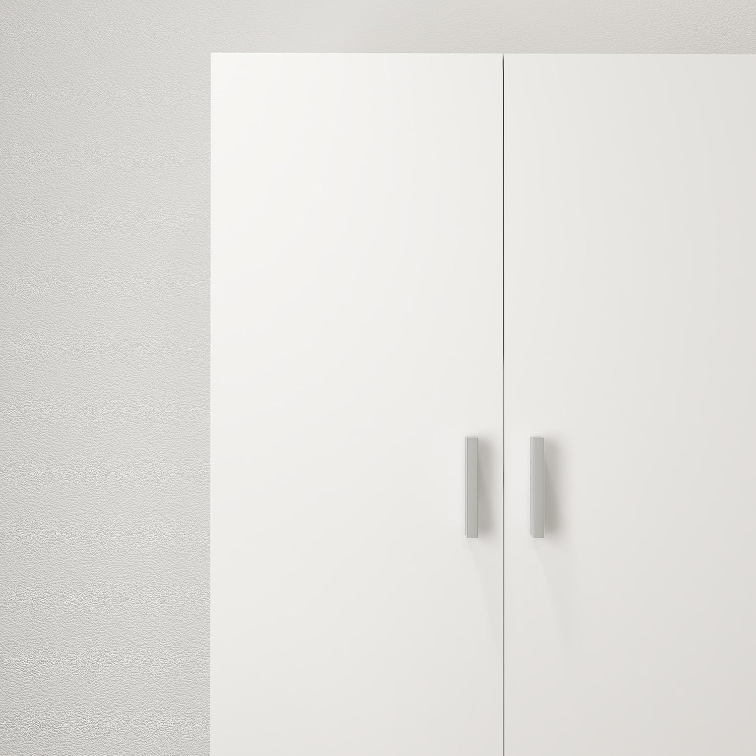 Modern 2-Door Wardrobe with Hanging Rail & Shelf – Compact White Storage