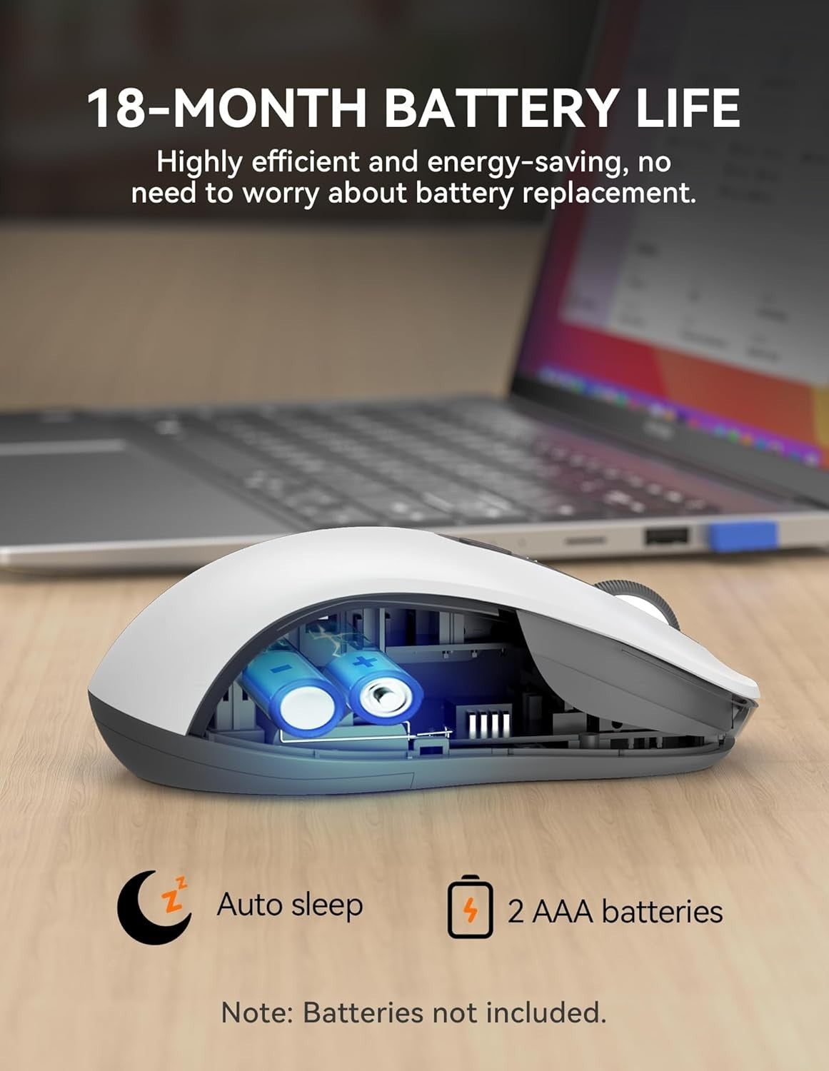 Silent Bluetooth Mouse Tri Mode Wireless 4800DPI Slim Office Laptop