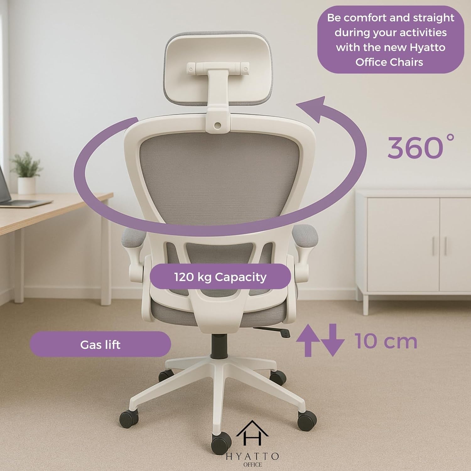 Ergonomic Mesh Office Chair Oversized Flip-Up Arms Adjustable Lumbar Support