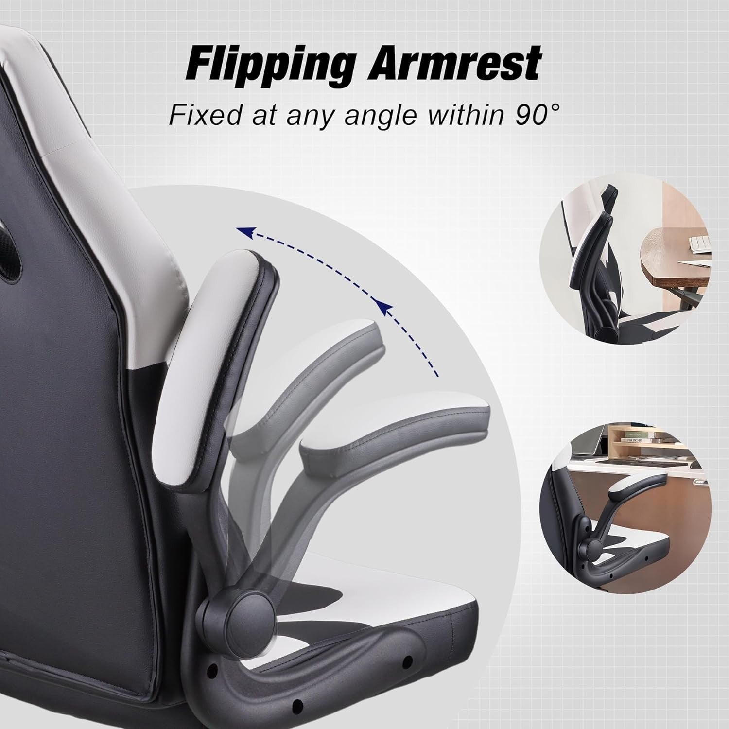 Ergonomic White Gaming Chair Recliner Office Swivel Computer Desk Seat New