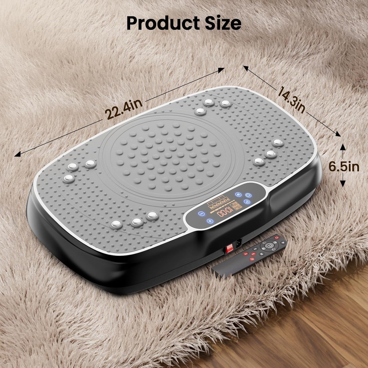 Silver Grey Vibration Plate Exercise Machine Weight Loss Lymphatic Drainage
