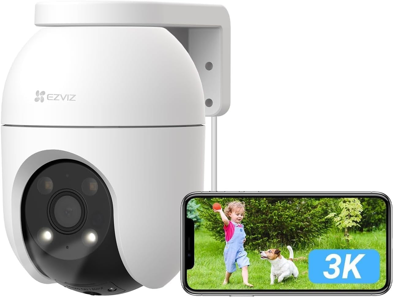 3K PTZ Security Camera Outdoor WiFi Auto Tracking Color Night Vision