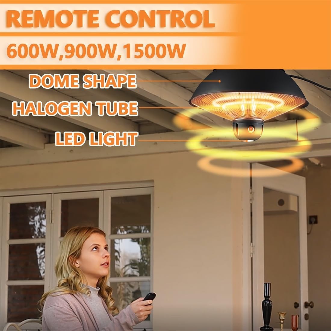 2000W Patio Heater | Fast Radiant Heat | Indoor Outdoor Safe & Waterproof