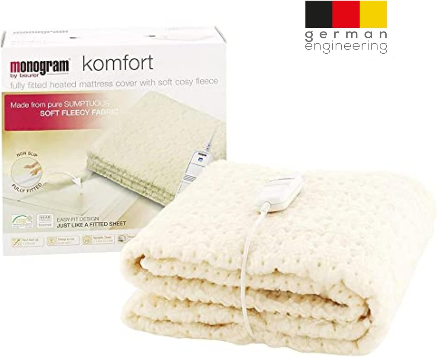 Double Electric Heated Mattress Cover Dual Control 6 Heat Washable Fitted