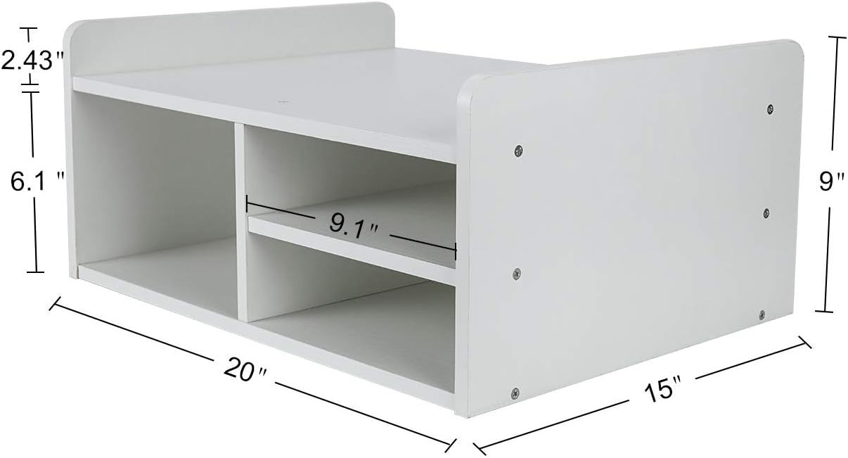 Desktop Printer Stand with Storage & 3 Compartments – Desk Organiser