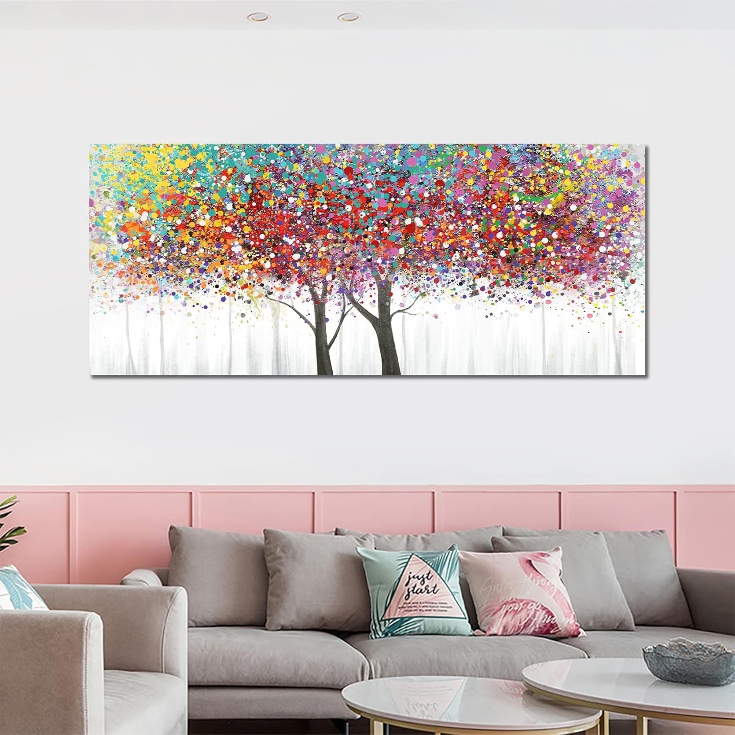 Large Tree of Life Canvas Wall Art 50x120cm Framed Abstract Decor