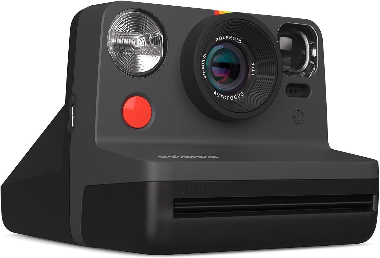 Instant Camera Film Bundle Black USB-C Rechargeable 16 Photos Included