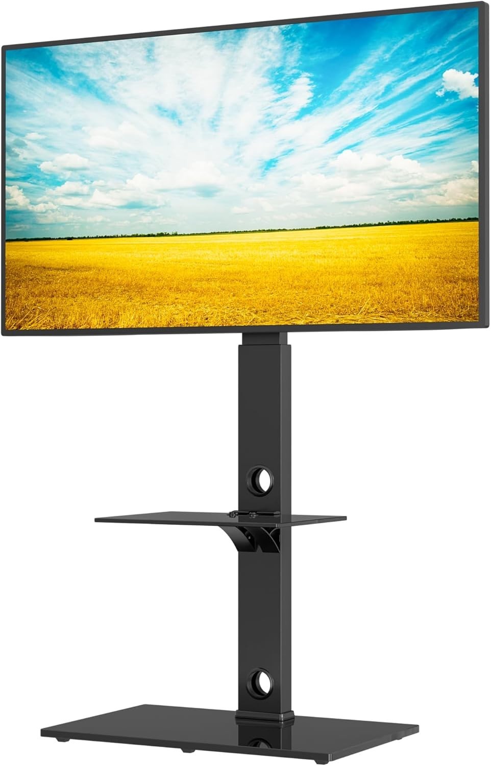 Universal TV Floor Stand 30-70” Tilt Swivel 2-Tier Shelf Max 40kg VESA 600x400