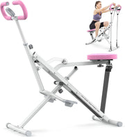Foldable Row Ride Squat Trainer LCD Display 660lb Home Gym Machine