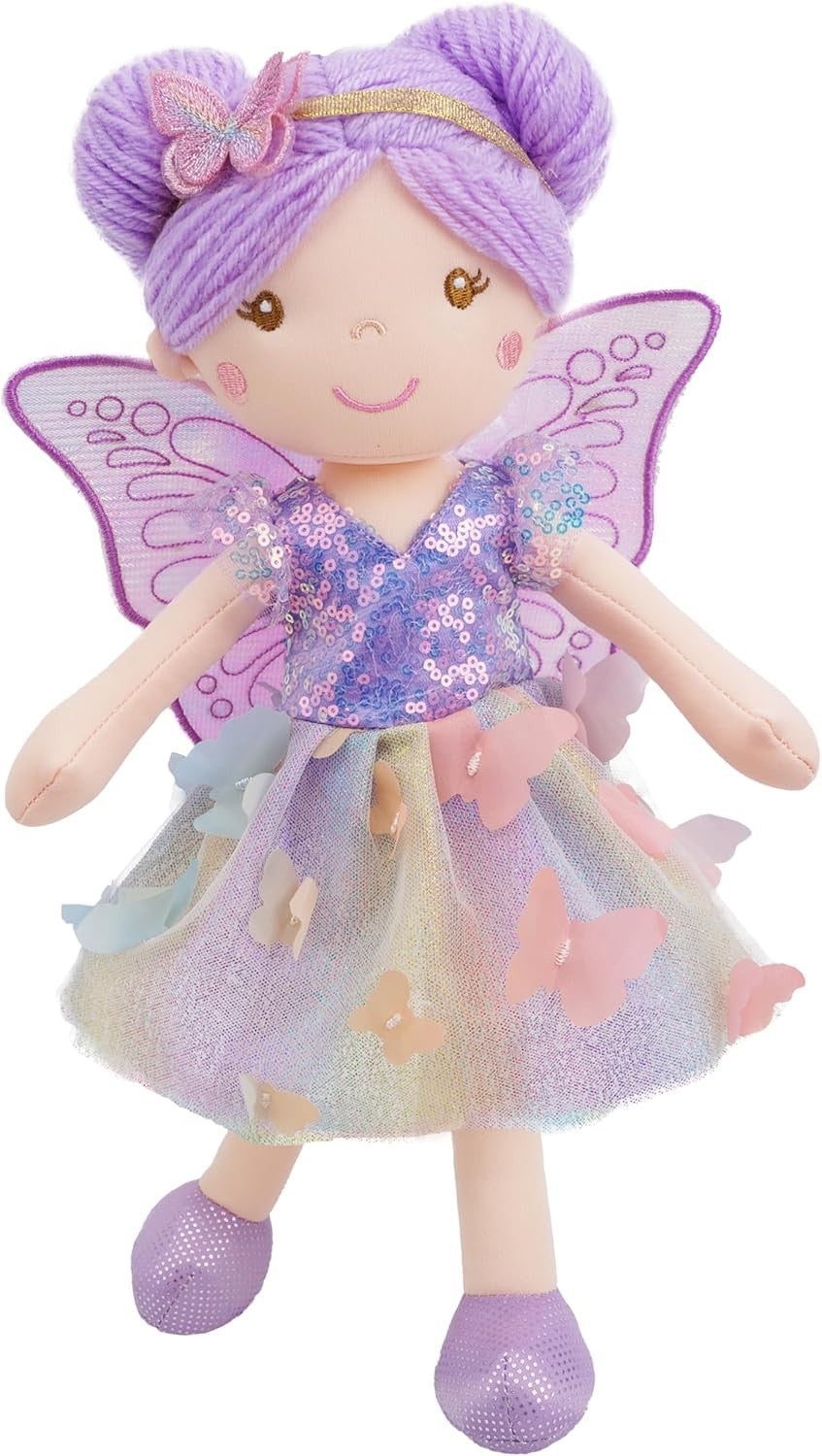 Rainbow Fairy Doll 38cm Plush Soft Toy Butterfly Skirt Wings Gift