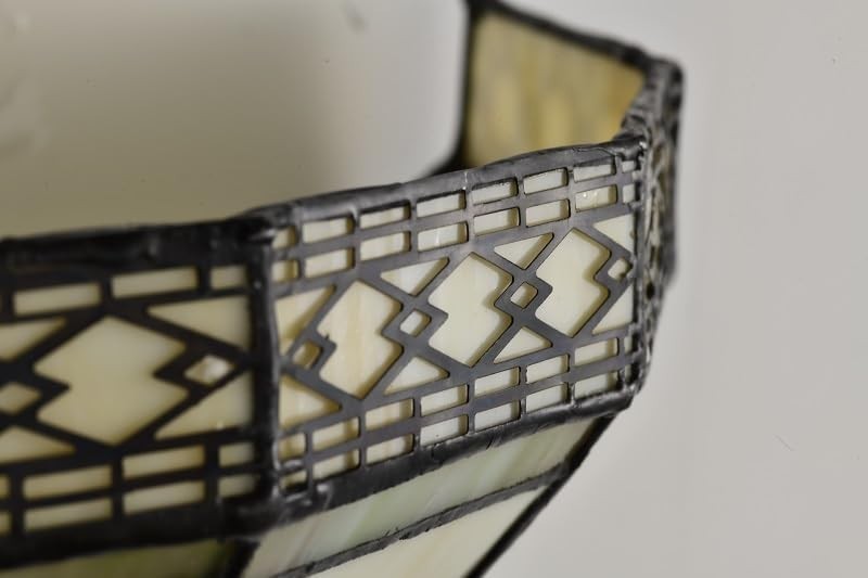Stained Glass Uplighter Wall Light Vintage Art Deco Style 12x7.5” Living Room