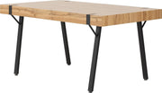 Industrial Dining Table Wood Top Metal Legs 150cm Rectangular Modern