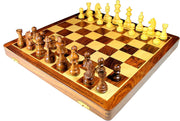 46cm Luxury Wooden Chess Set | Foldable Board | Weighted Pieces | Extra Queens