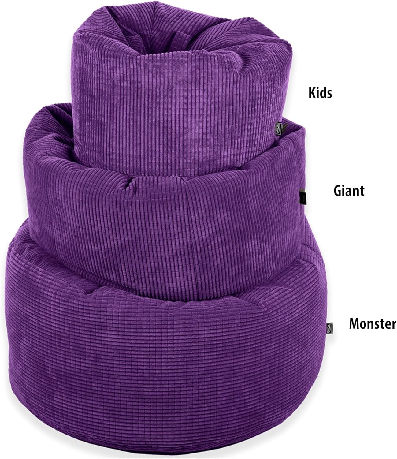 Giant Purple Corduroy Bean Bag Chair XL Adult Seat Gaming Lounge Sofa