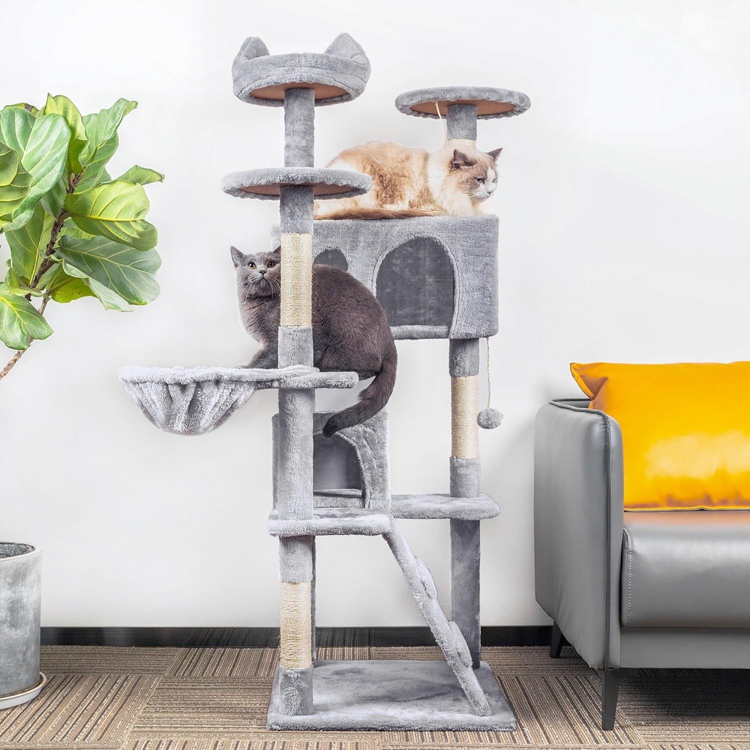 151cm Cat Tree Tower Multi Level Scratching Post Indoor Activity Centre