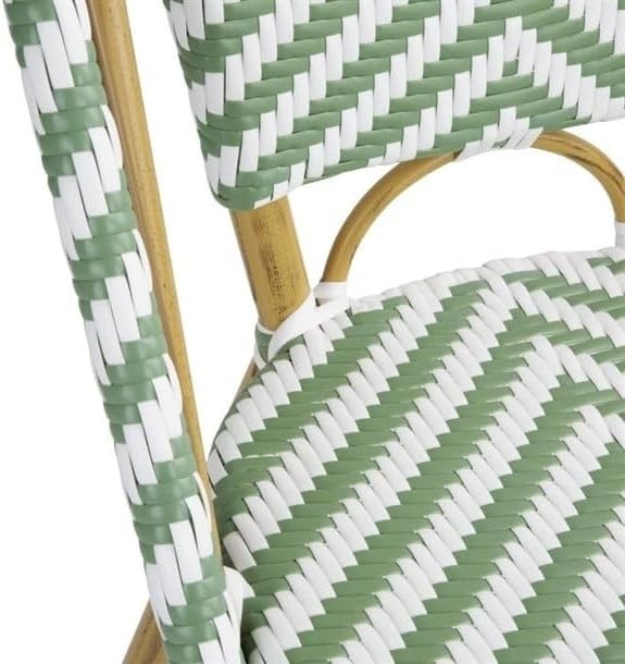 Parisian Rattan Bistro Chairs Set of 2 Stackable Indoor Outdoor
