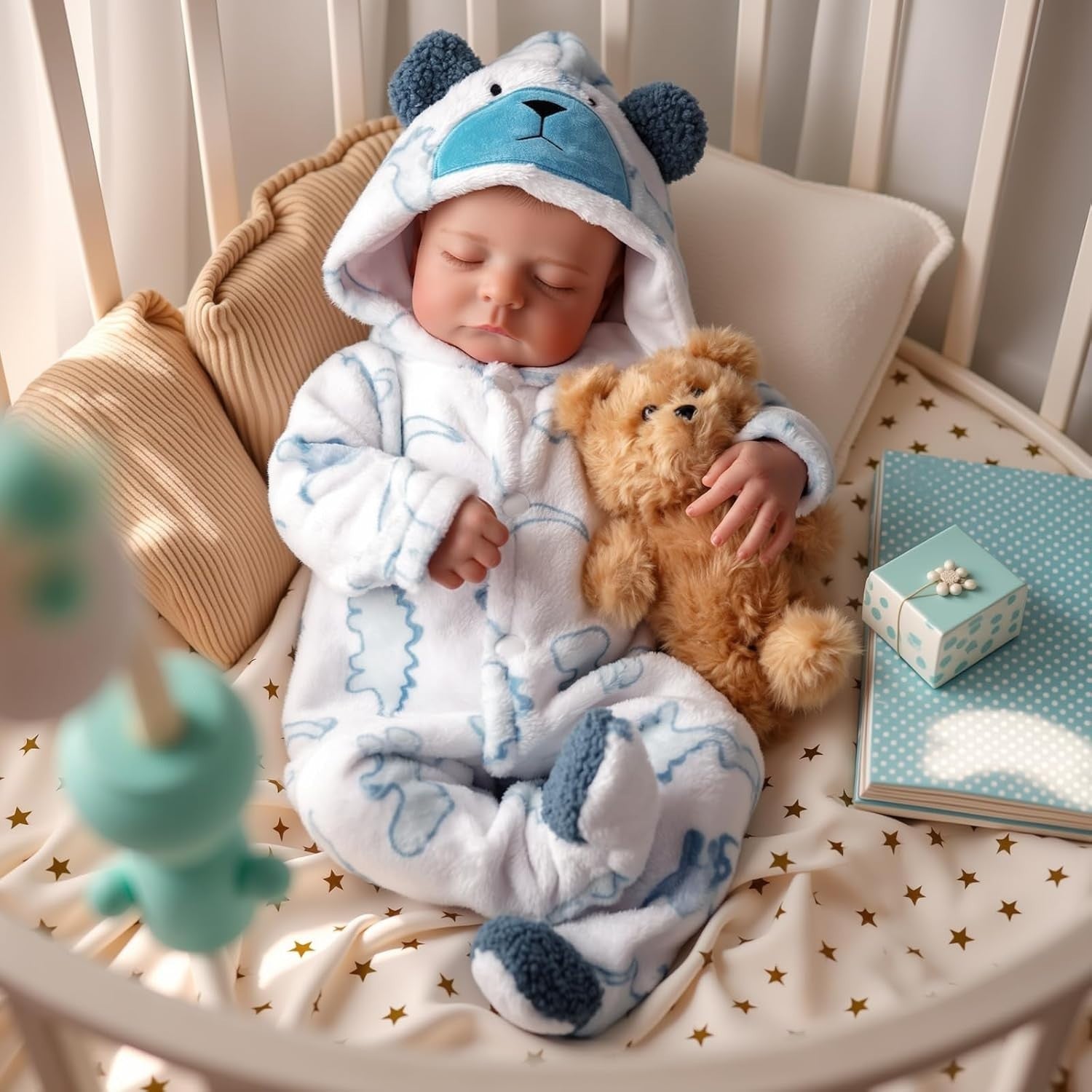 20in Reborn Baby Doll Boy Sleeping Eyes Closed Soft Cloth Body
