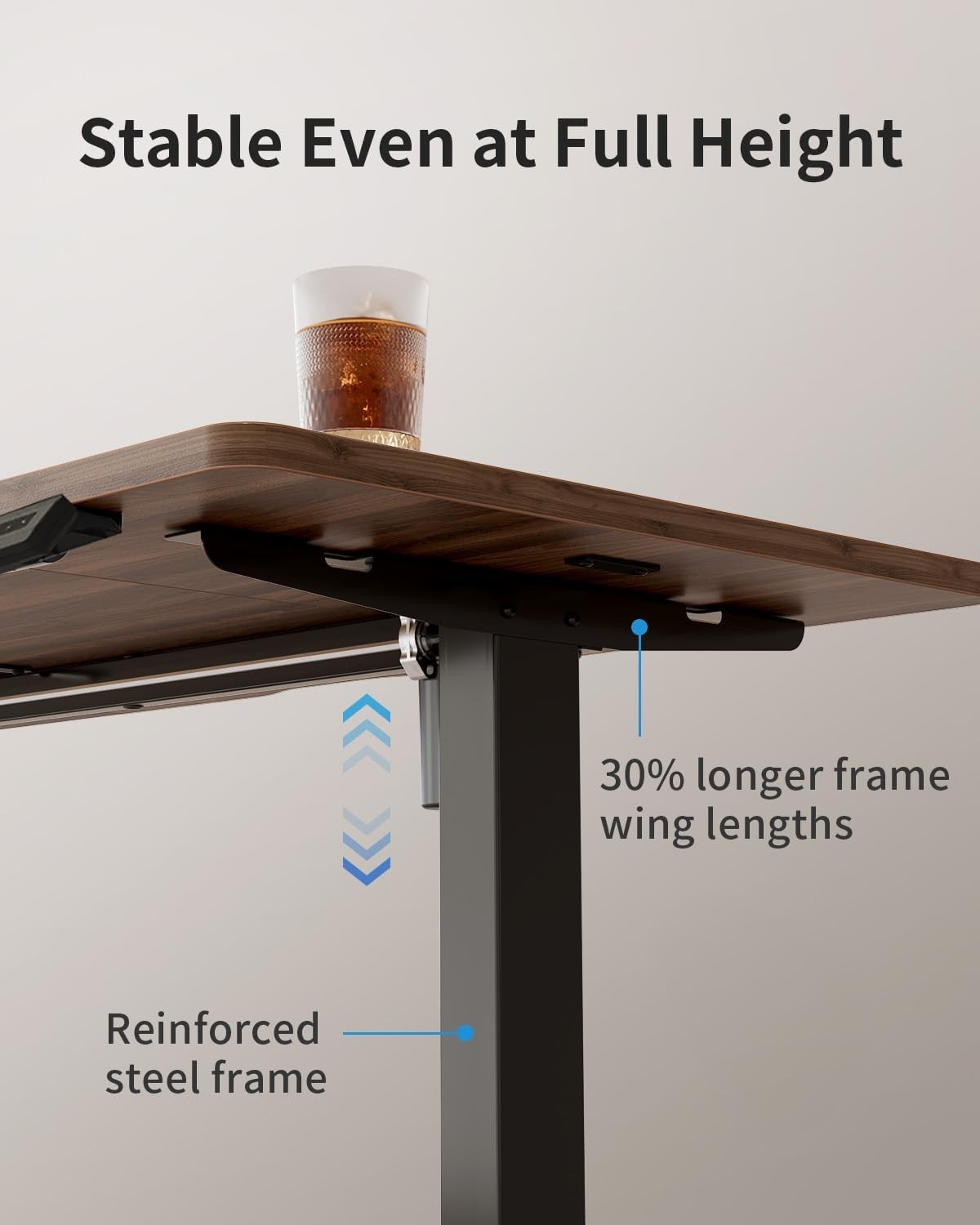 Dark Walnut Electric Standing Desk 120x60cm with Memory Control Panel