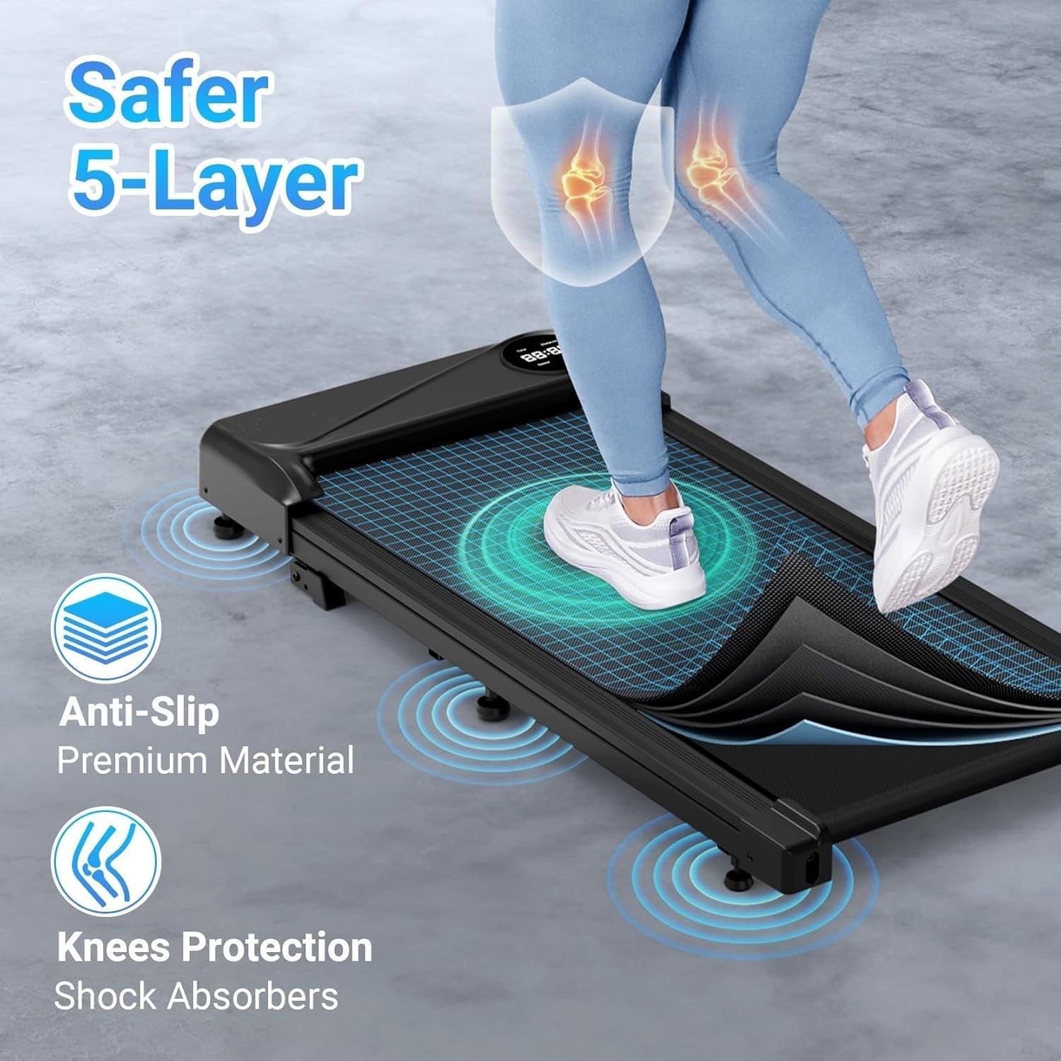 Portable Under Desk Treadmill with Remote, LED Display & 6% Incline, 2.5HP Motor