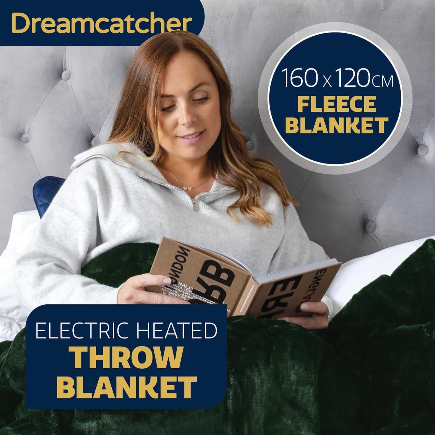 Electric Heated Throw Blanket 160x120cm Sherpa 9 Heat Timer Washable