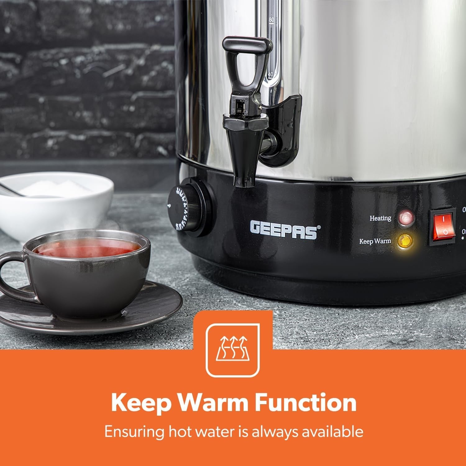 Electric Catering Urn Hot Water Boiler 30L Stainless Steel Keep Warm