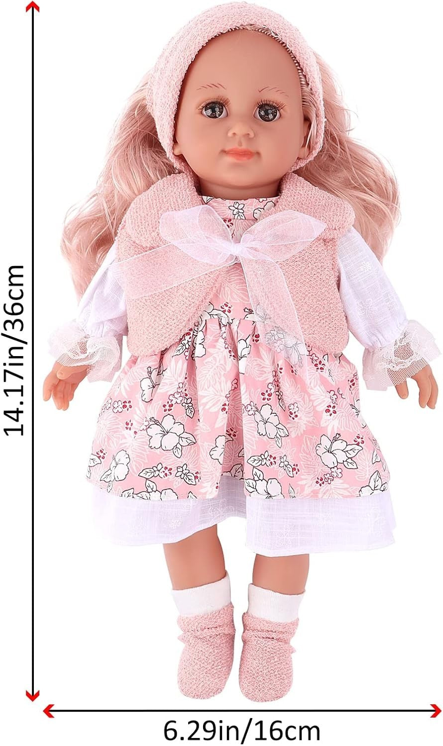 36cm Dress Up Baby Doll Set w Clothes Hair Accessories Kids Gift