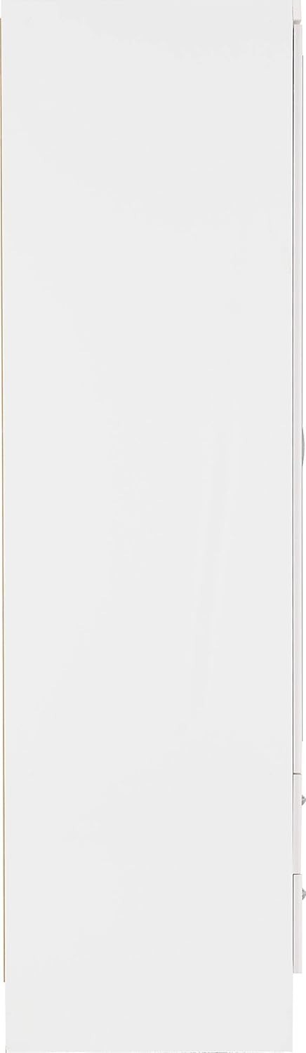 6 Door White Gloss Wardrobe with 2 Drawers & Mirrors – Modern Bedroom Storage