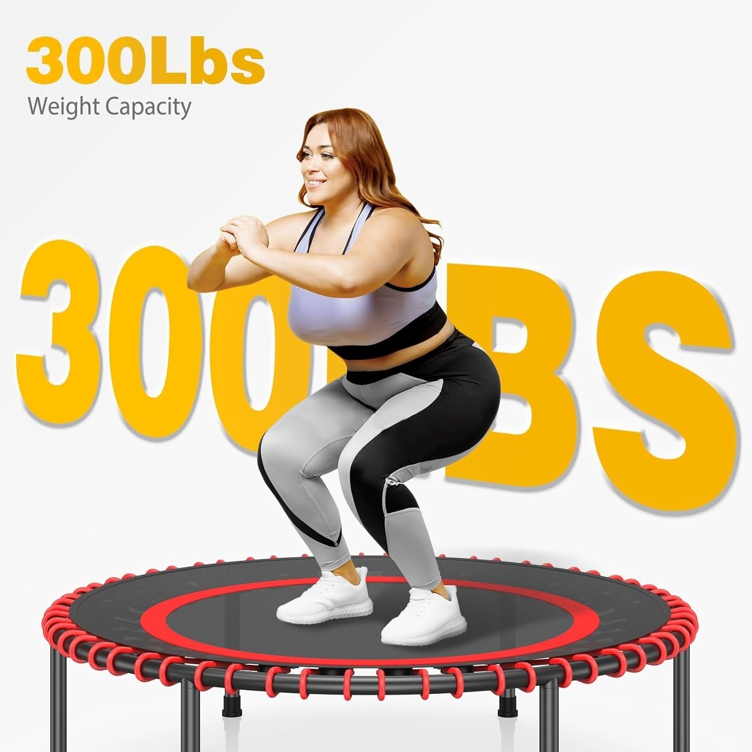 40” Fitness Rebounder Trampoline Quiet Bungee Indoor Outdoor Exercise
