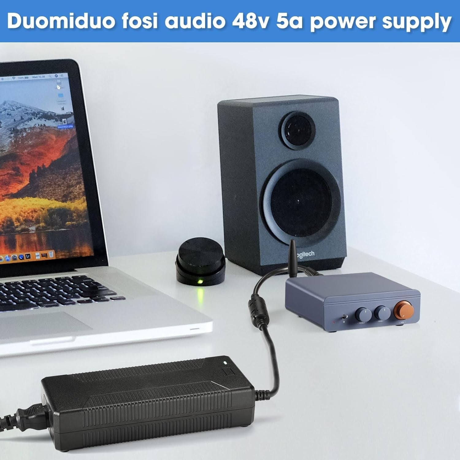 48V 5A Power Adapter Charger Black AC DC Supply for Amplifier CCTV