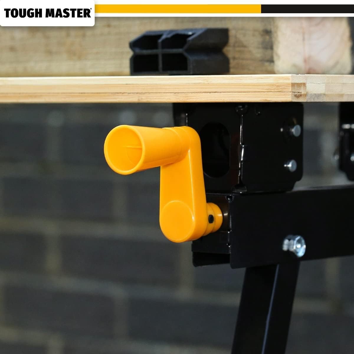 Foldable Workbench 100kg Steel Frame Bamboo Top Clamping Table Portable