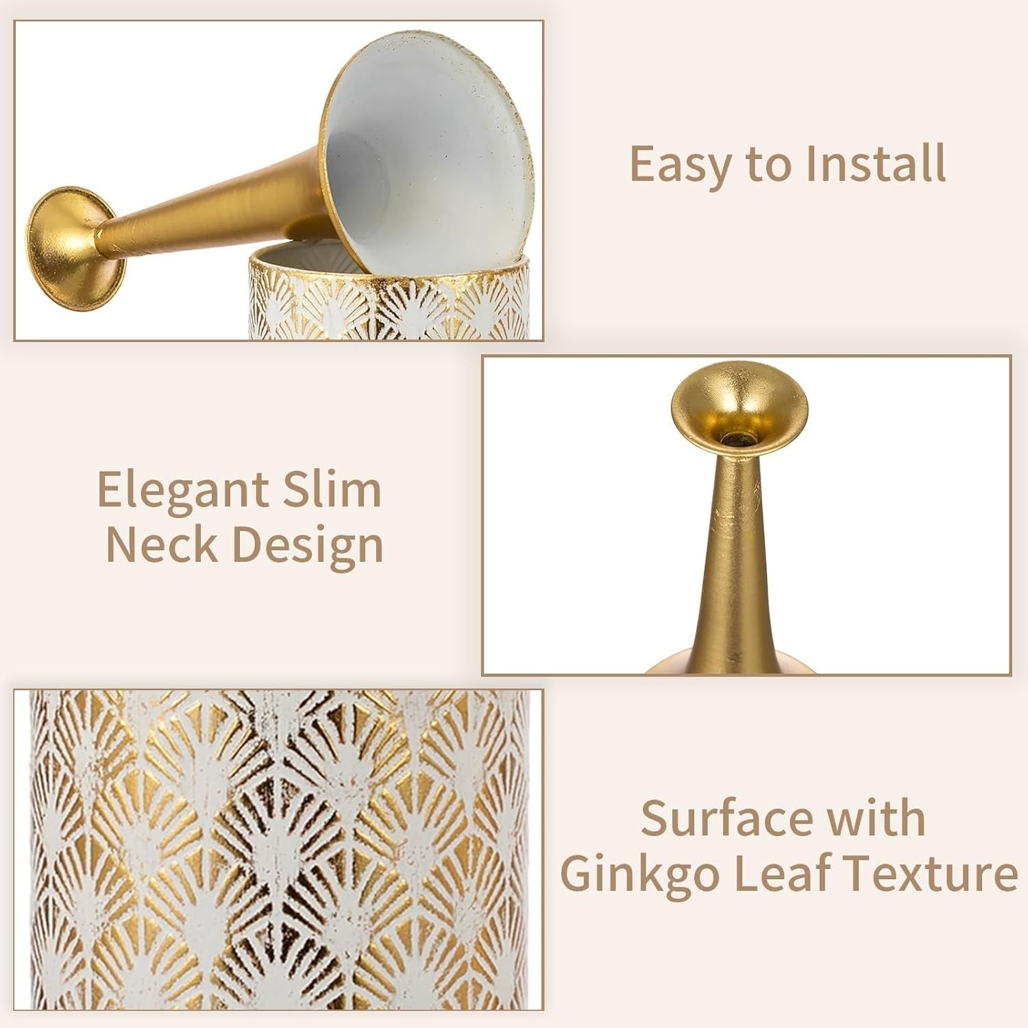 Extra Large Tall Floor Vases Set White Metal Pampas Vase Living Room Decor