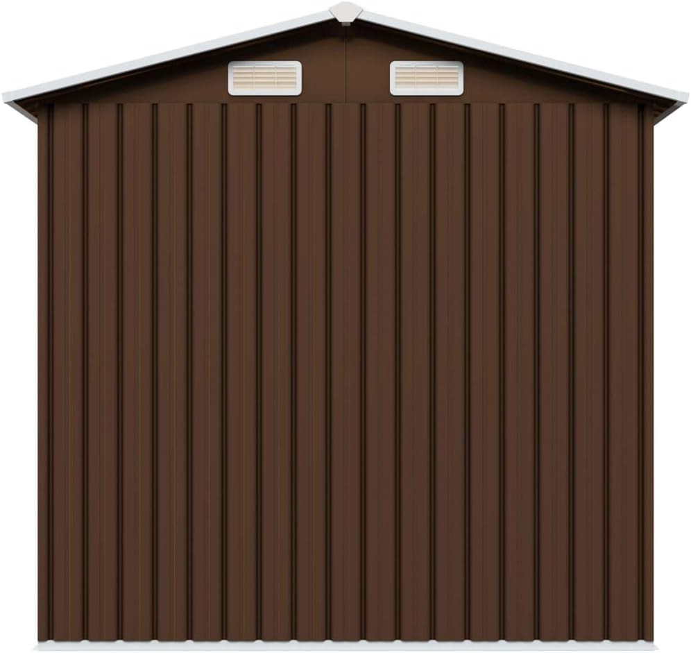 Metal Garden Storage Shed 6.7x4.3FT Outdoor Tool House with Sliding Doors & Vent
