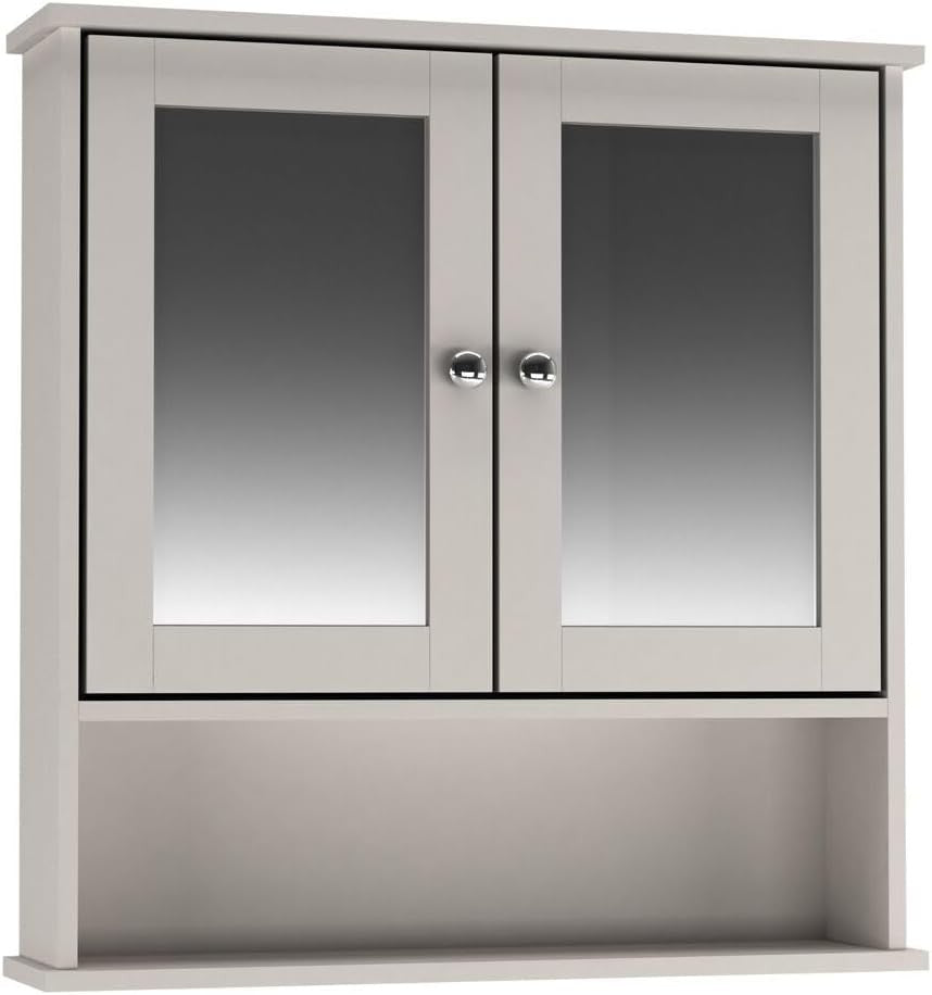 Rustic Brown Bathroom Set – Wall Mirror Cabinet, Sink Unit & Toilet Paper Holder