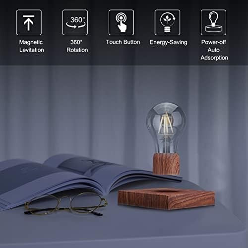 Magnetic Levitating Bulb Lamp Floating LED Desk Lamp Touch-Control Night Light