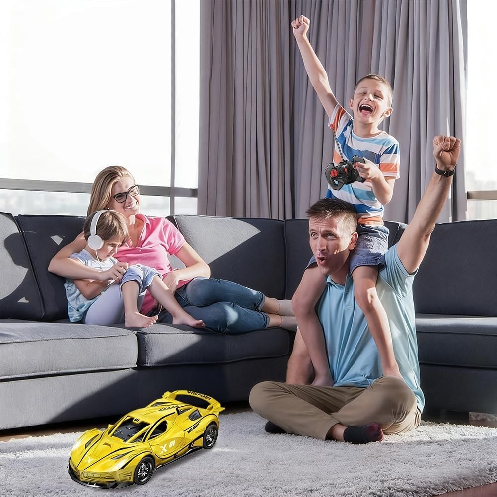 Yellow RC Drift Car for Kids – Remote Control, Driftable, 22×10×8 CM
