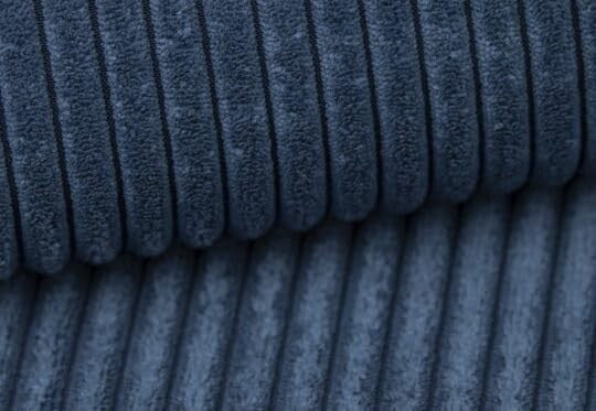 Right Hand Corner Sofa Bed with Storage, Corduroy Blue, Adjustable Headrests